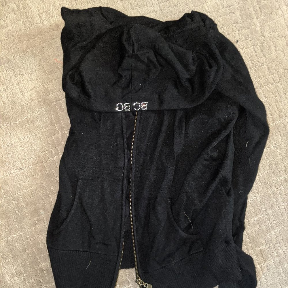 BCBG Jersey knit zip up hoodie